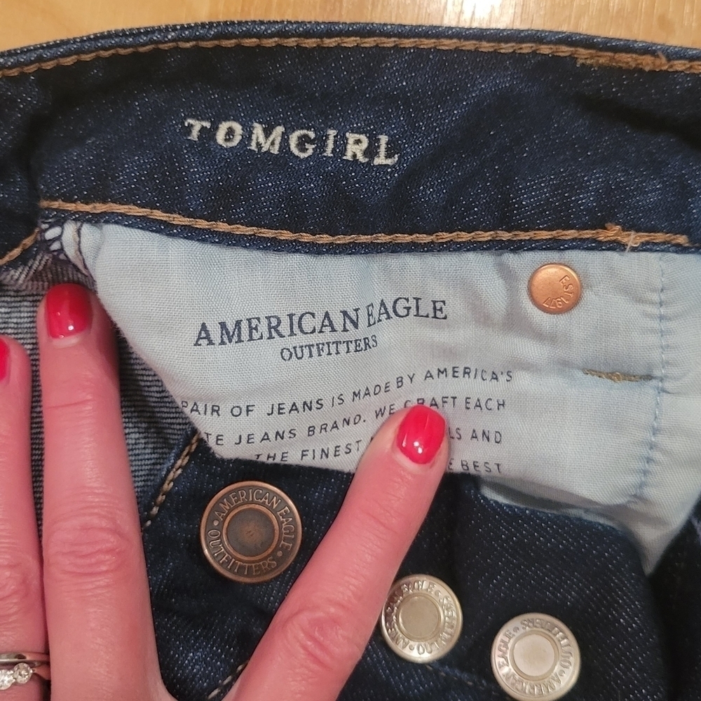 American Eagle Denim Jeans Tomgirl Size 0 - Picture 4 of 7